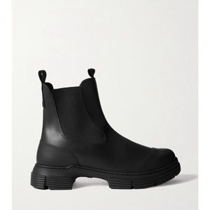 GANNI city boot in black rubber size 39